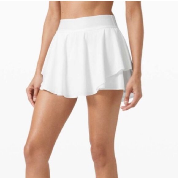 Lululemon Court Rival Skirt Sz 6 White Tennis Activewear #238R - Picture 1 of 12